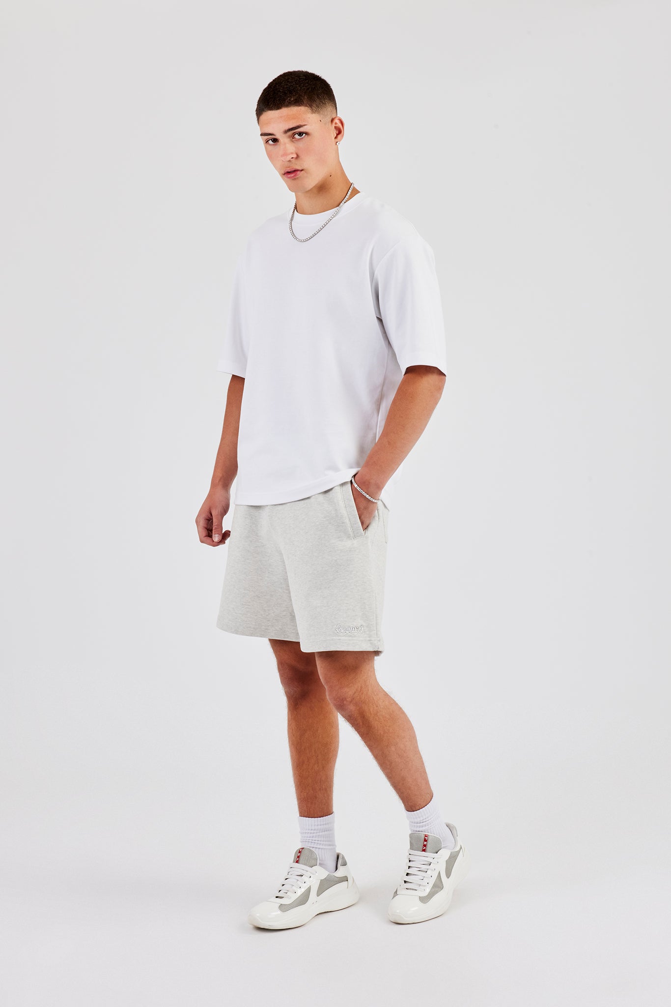 Relaxed Jersey Short - Grey Marl
