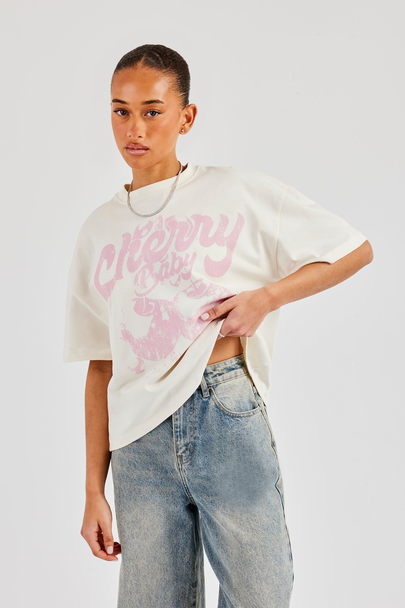 Cherry Baby Oversized T-Shirt - Off White