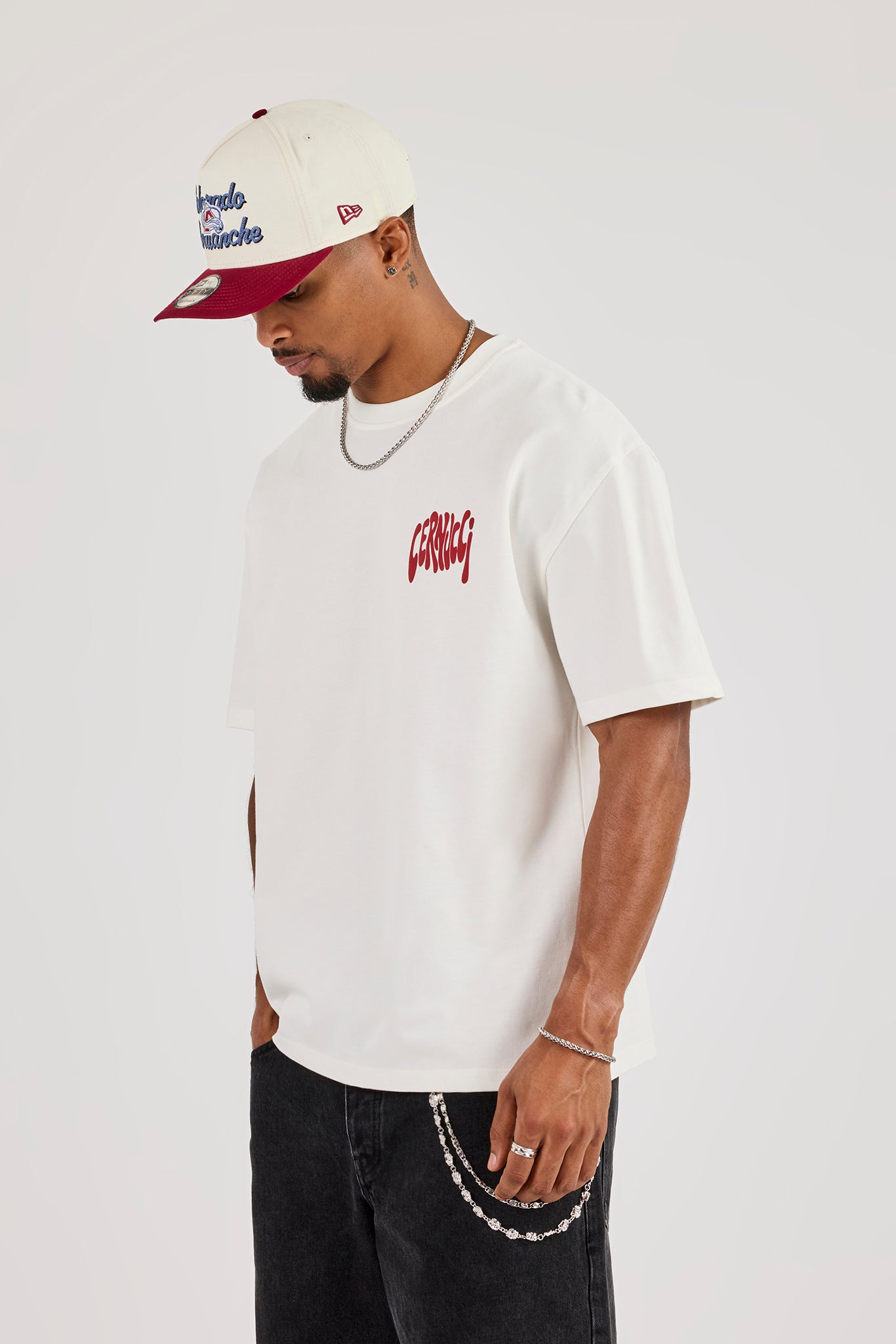 Contrast Puff Print Branded T-Shirt - Off White