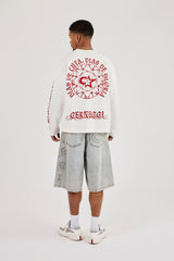 Long Sleeve Dias De Gloria Print T-Shirt - White