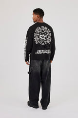 Long Sleeve Dias De Gloria Print T-Shirt - Black
