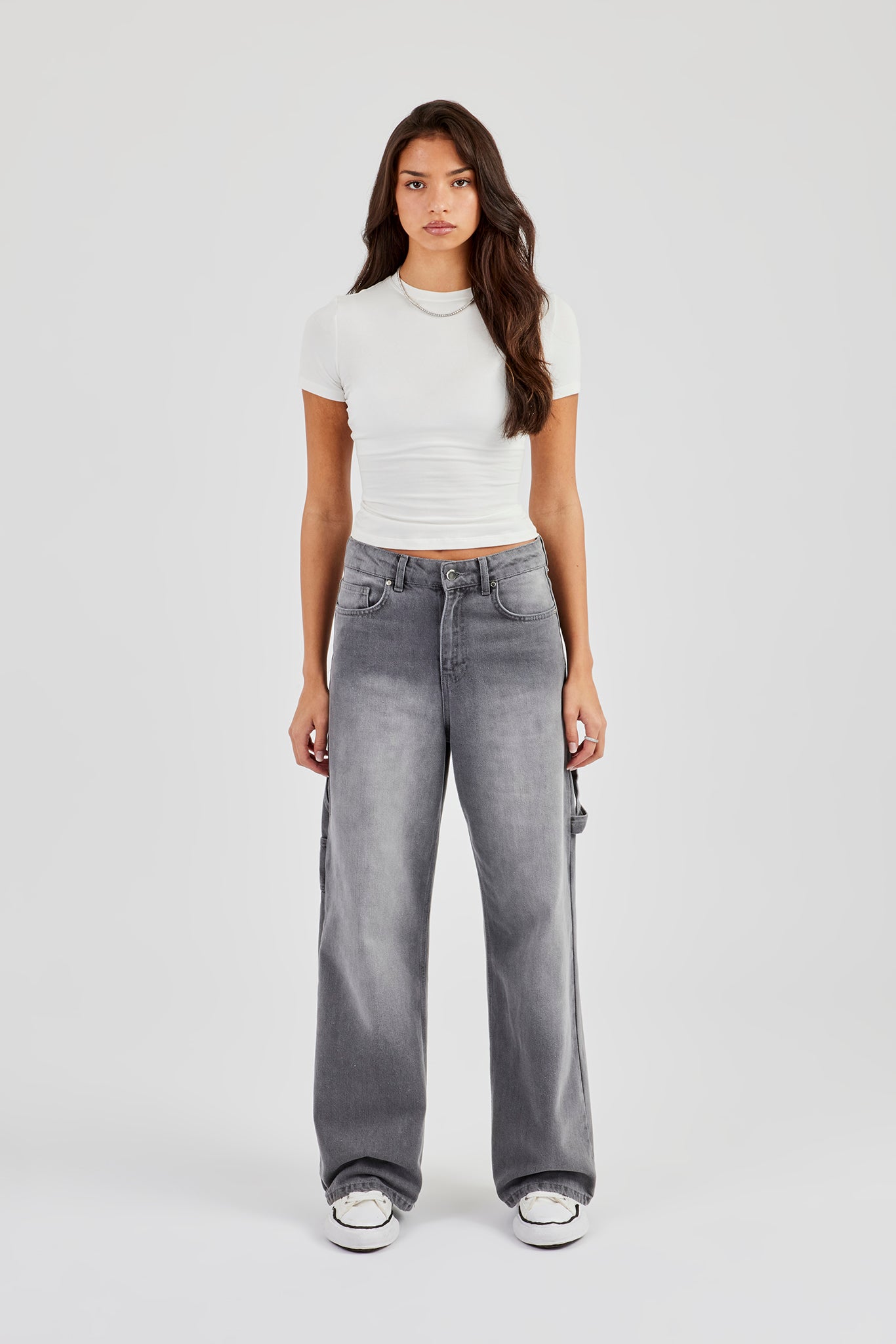 Baggy Carpenter Jeans – Verwaschenes Grau
