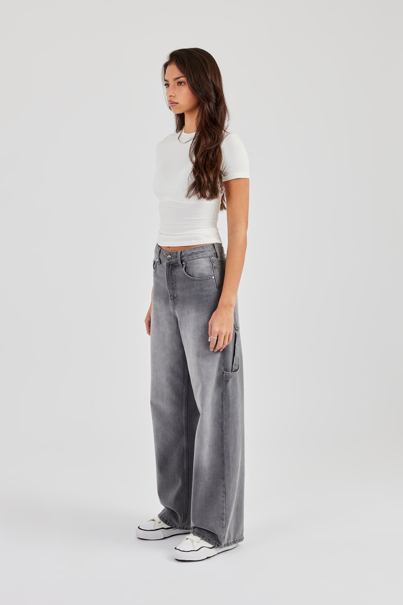 Baggy Carpenter Jeans – Verwaschenes Grau