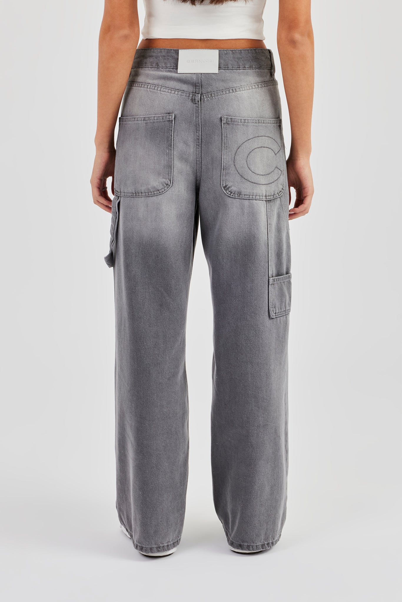 Baggy Carpenter Jeans – Verwaschenes Grau