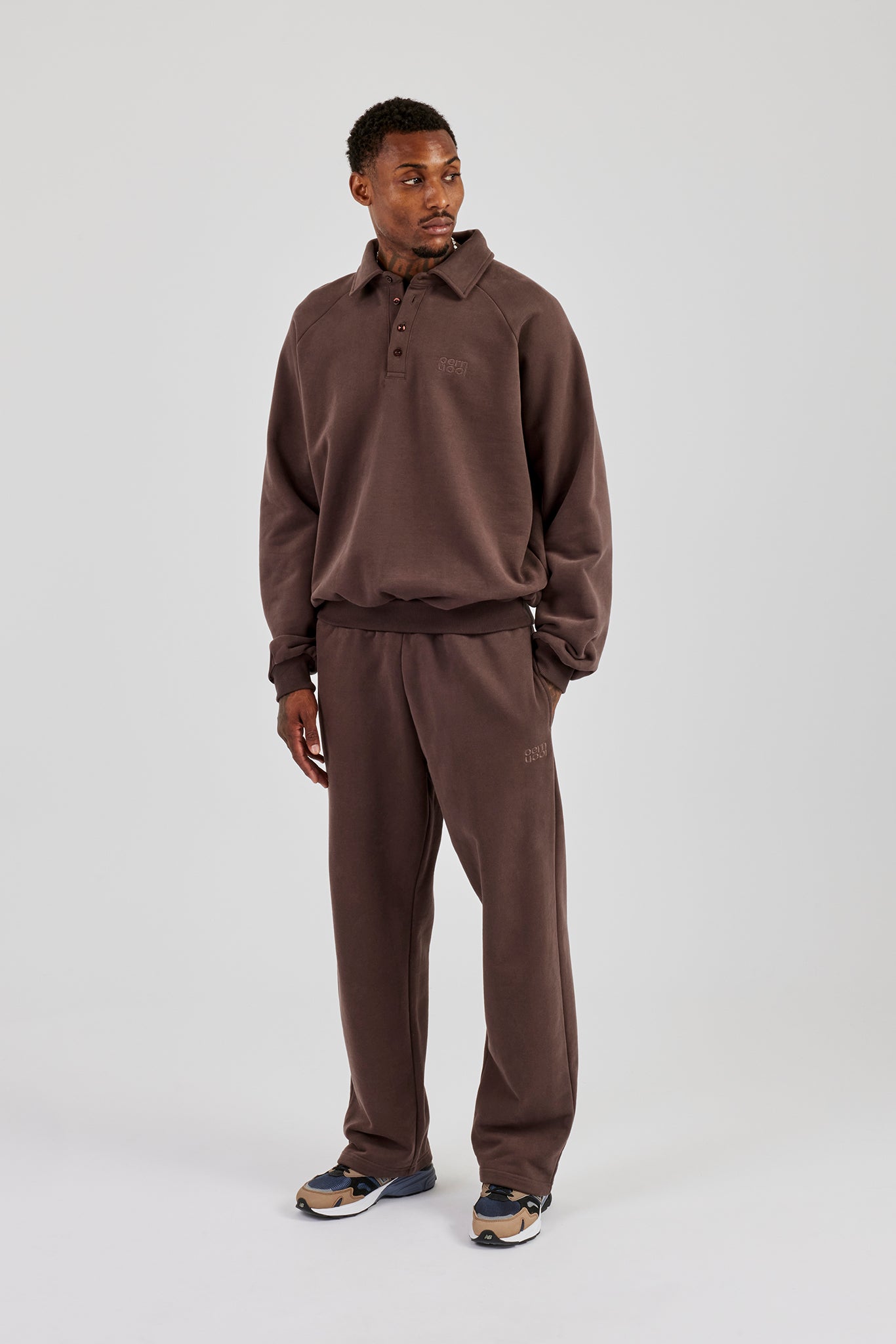 Rugby Sweater and Relaxed Jogger - Coffee