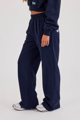 Star Puff Print Wide Leg Jogger - Navy Blue