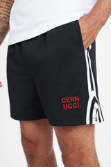 Cernucci Text Mesh Shorts - Schwarz