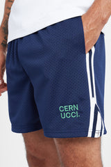 Cernucci Text Mesh Shorts - Marineblau