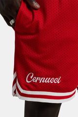 Cernucci Mesh-Shorts - Rot