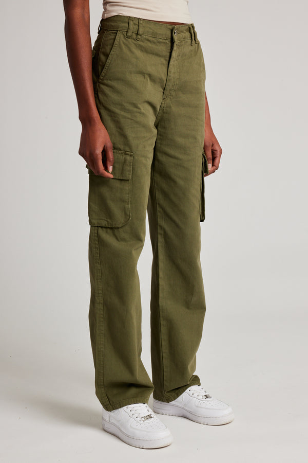 Cargohose mit geradem Bein - Khaki 
