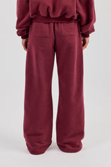 Jogginghose mit weitem Bein – Burgunderrot