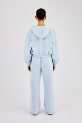 Cernucci Cropped Zip Through Hoodie &amp; Wide Leg Jogger - Hellblau