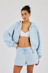 Embroidered Short - Powder Blue