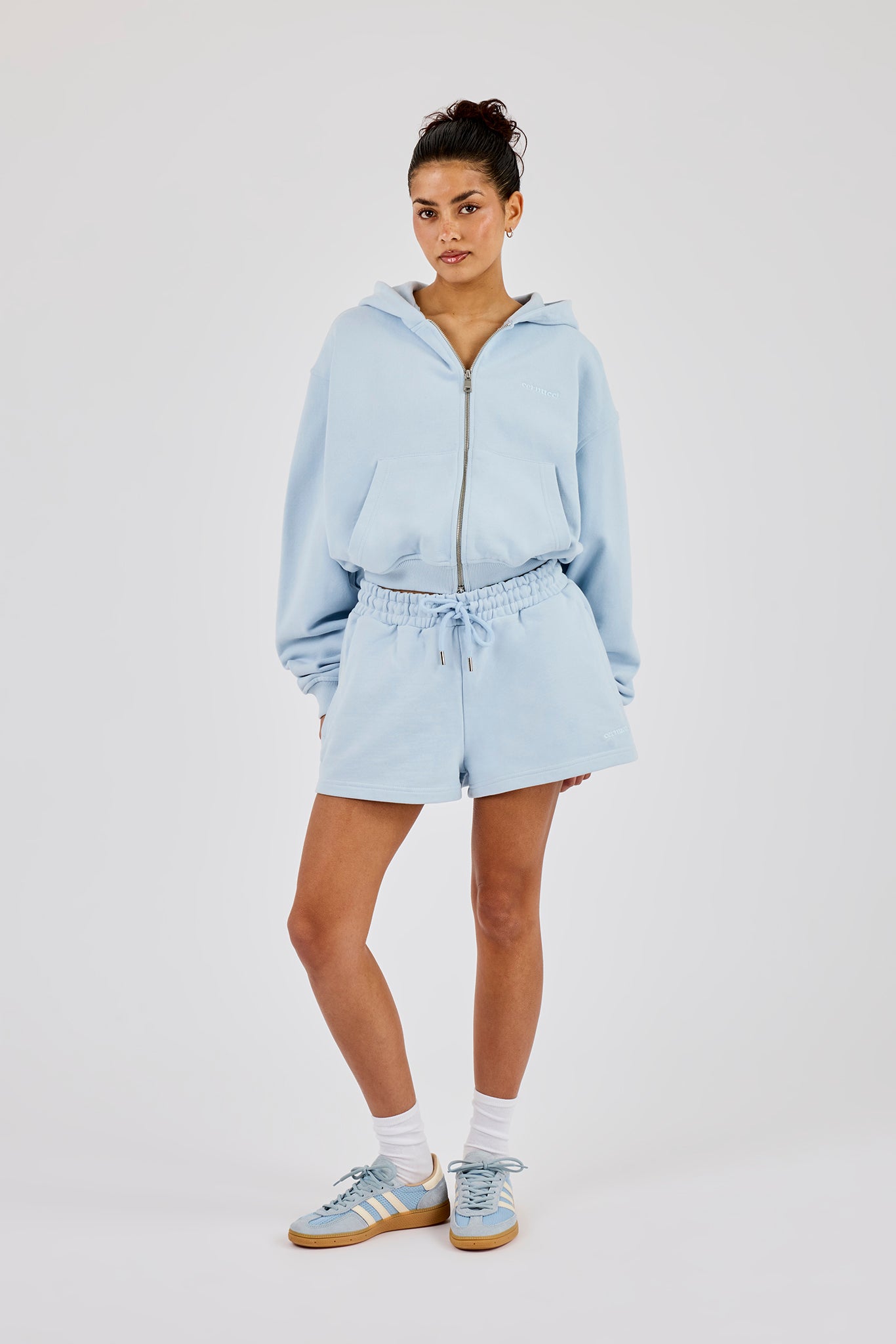 Embroidered Short - Powder Blue