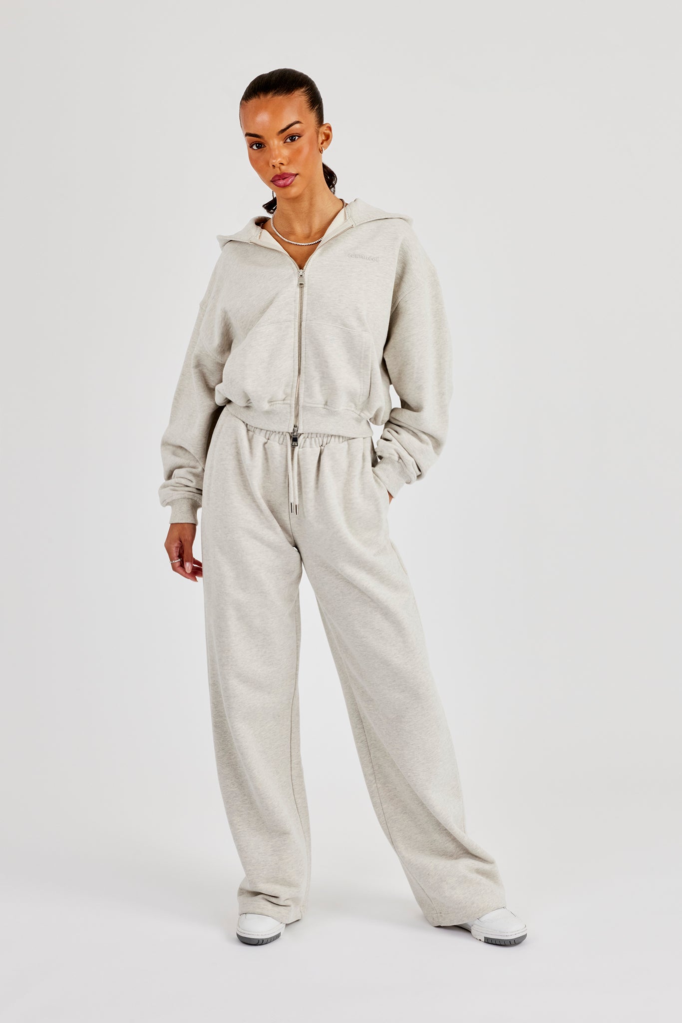 Cernucci Cropped Zip Through Tracksuit - Ash Grey