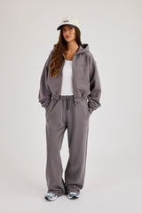 Cernucci Cropped Zip Through Hoodie & Jogger - Onyx Mist