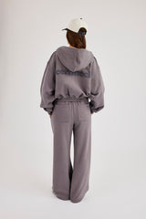 Cernucci Cropped Zip Through Hoodie & Jogger - Onyx Mist