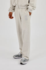Embroidered C Straight Leg Jogger - Ash Grey