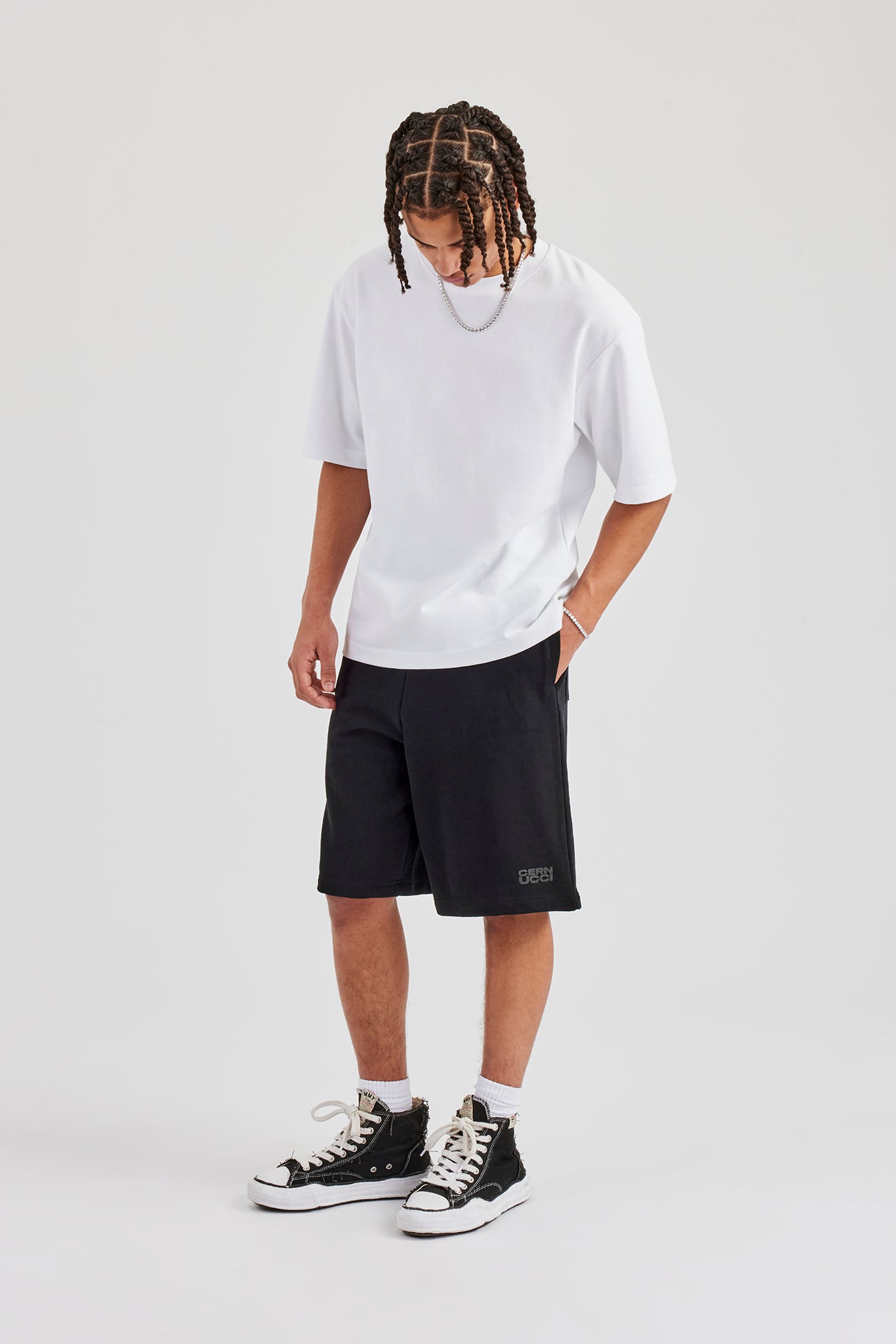 Washed Jersey Jort - Black