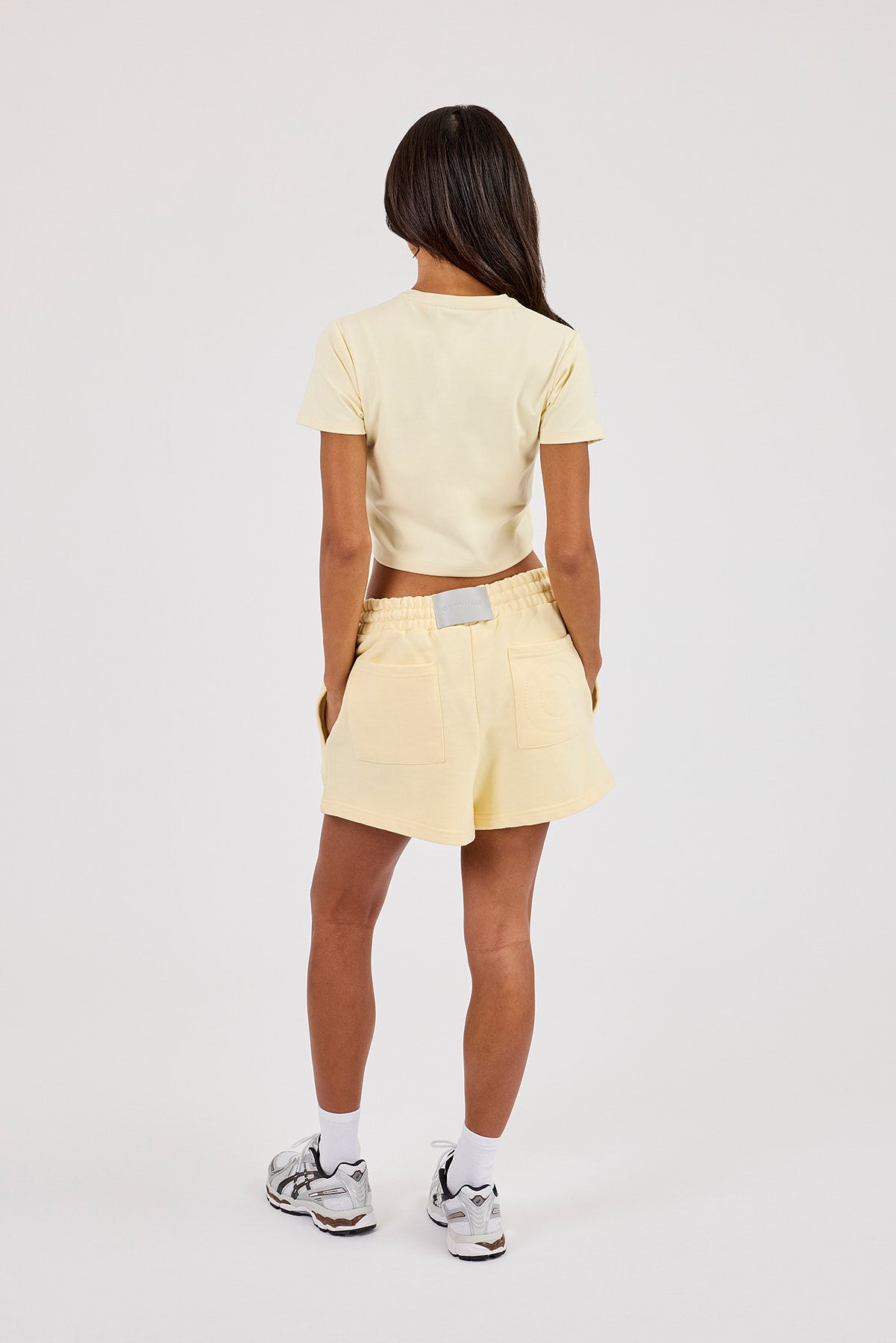 Embroidered Baby Tee & Embroidered Short  - Butter Yellow
