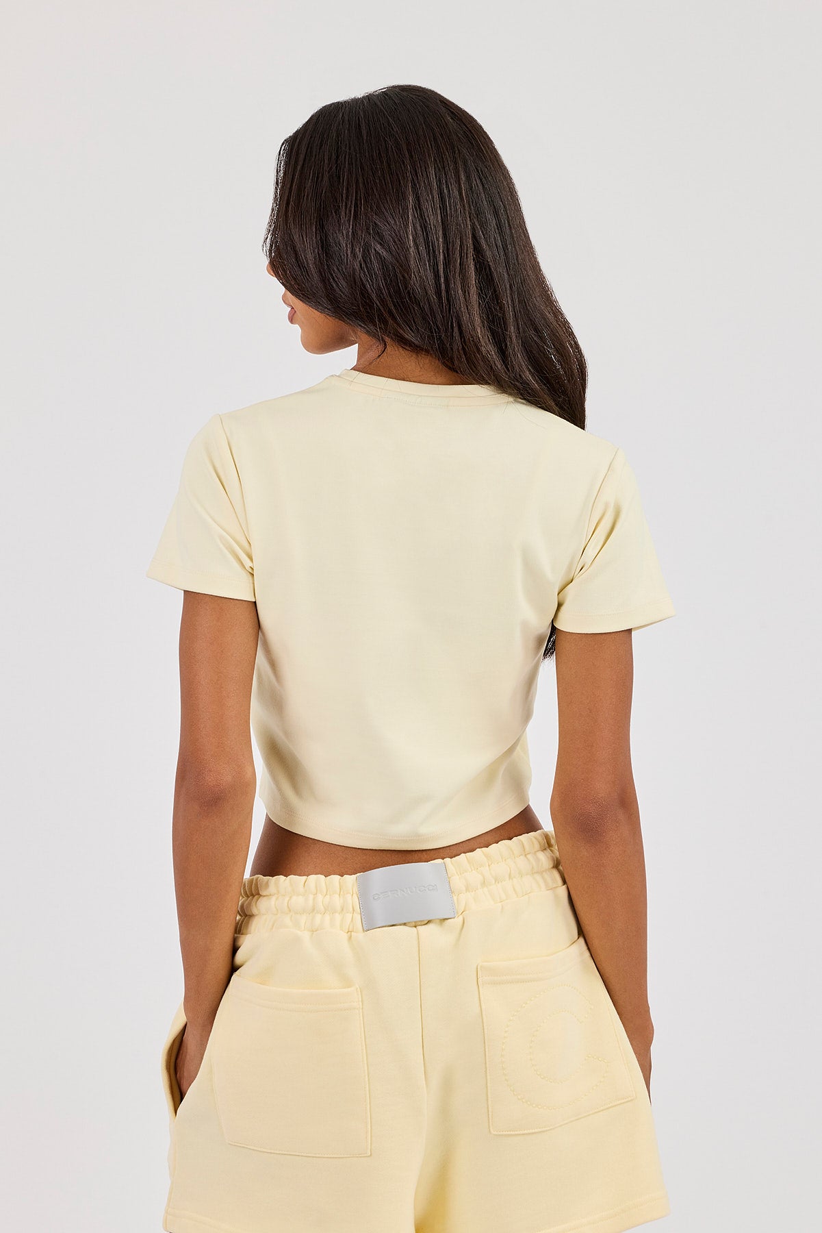 Embroidered Baby Tee - Butter Yellow