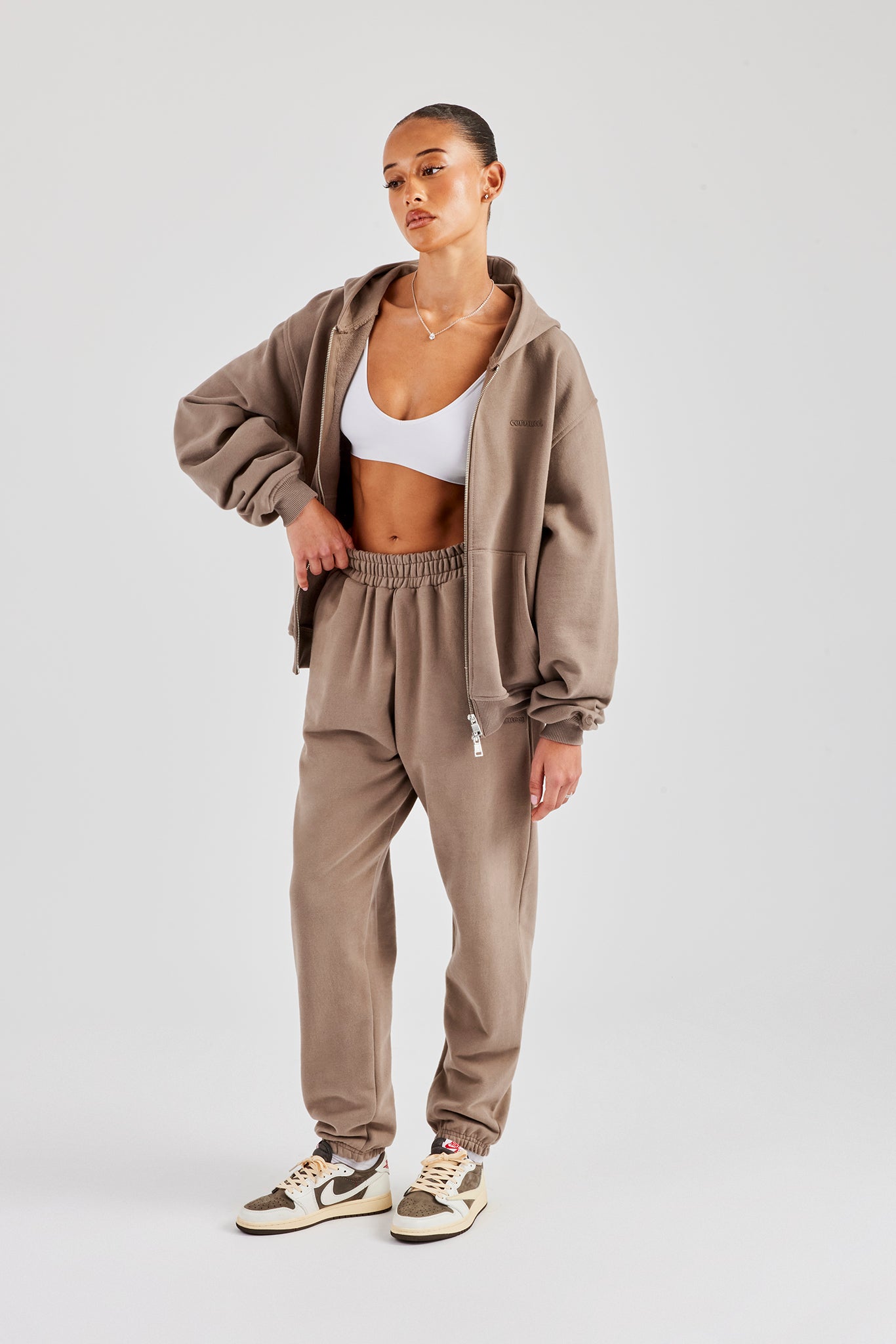 Womens Cuffed Jogger - Taupe
