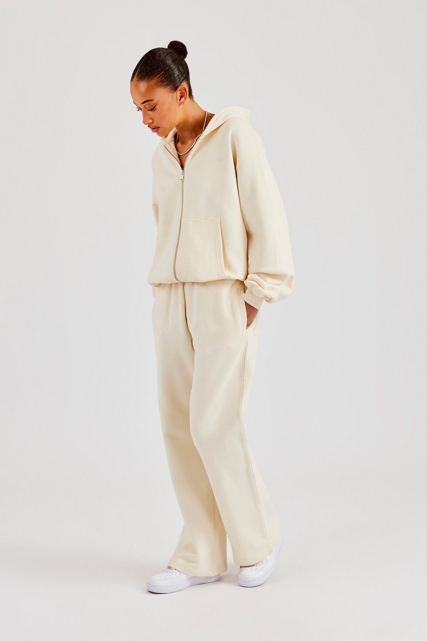 Zip Through Hooded Tracksuit - Butter Yellow