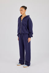 Oversized Zip Through Hoodie & Jogger - Navy