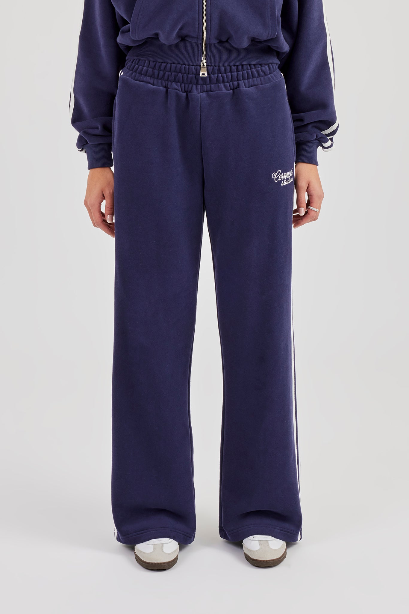 Studios Taping Wide Leg Jogger - Navy Blue
