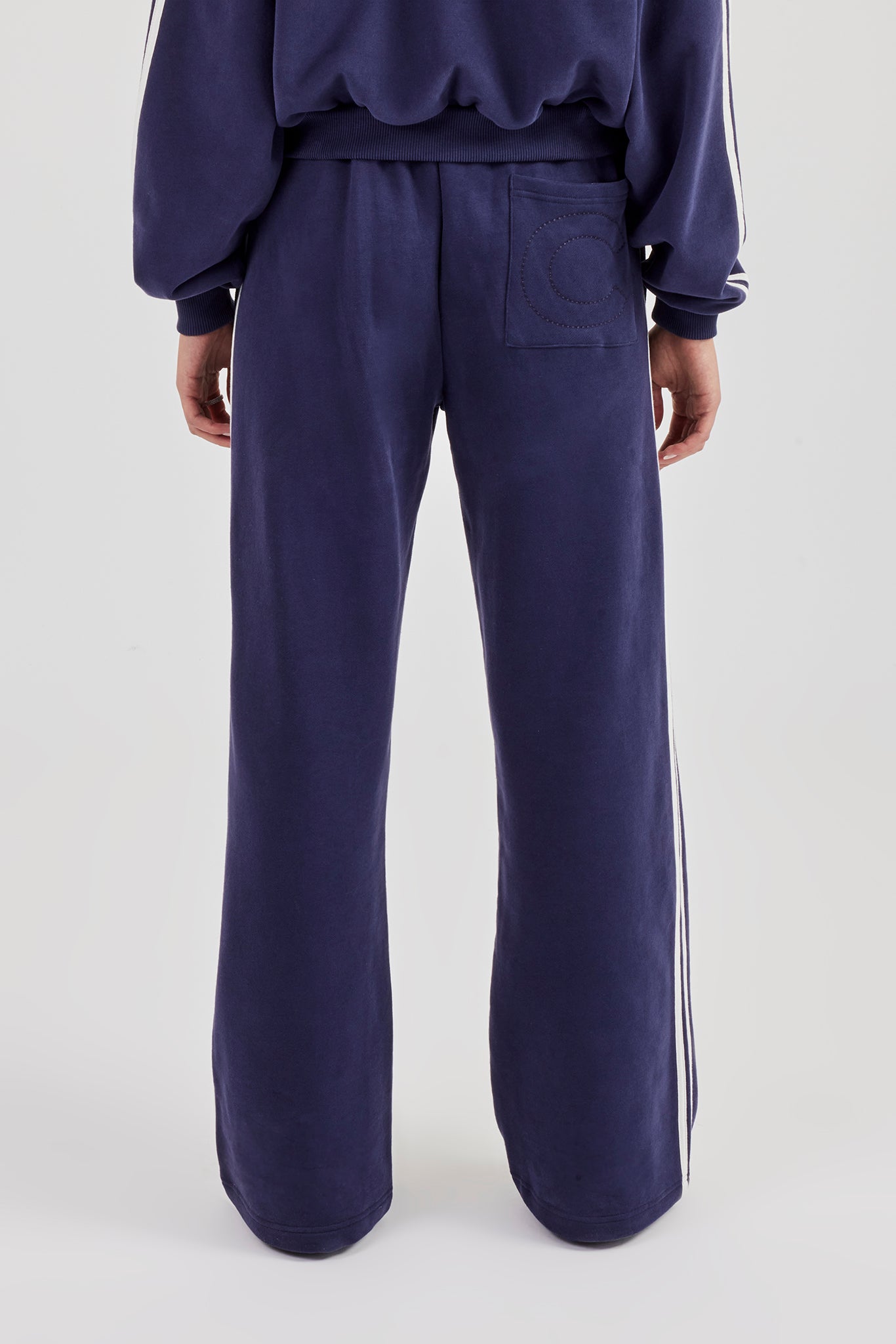 Studios Taping Wide Leg Jogger - Navy Blue