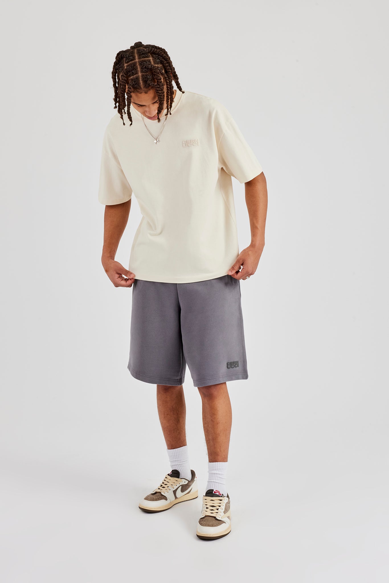 Washed Jersey Jort - Grey