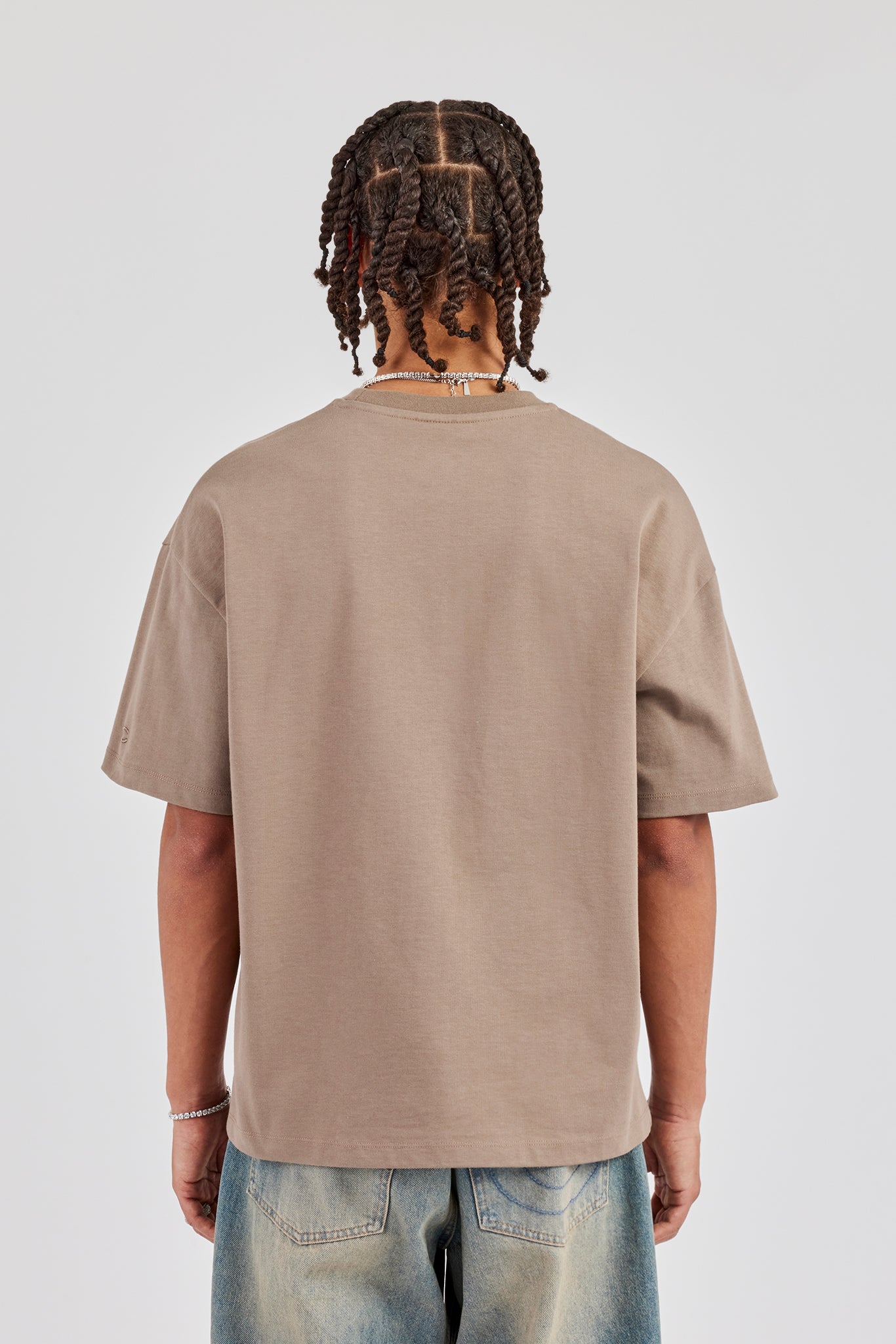 Washed Cernucci Print T-Shirt - Taupe