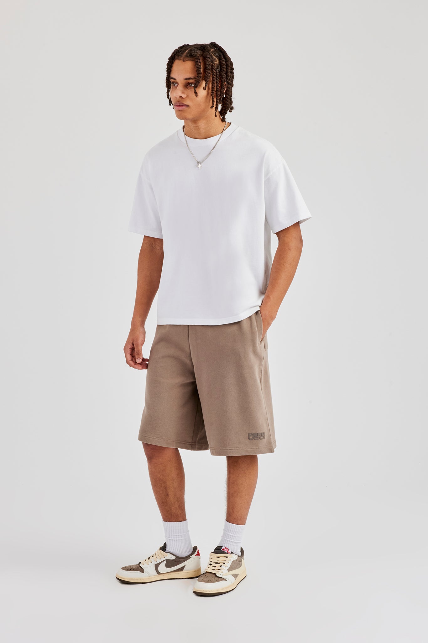 Washed Jersey Jort - Taupe