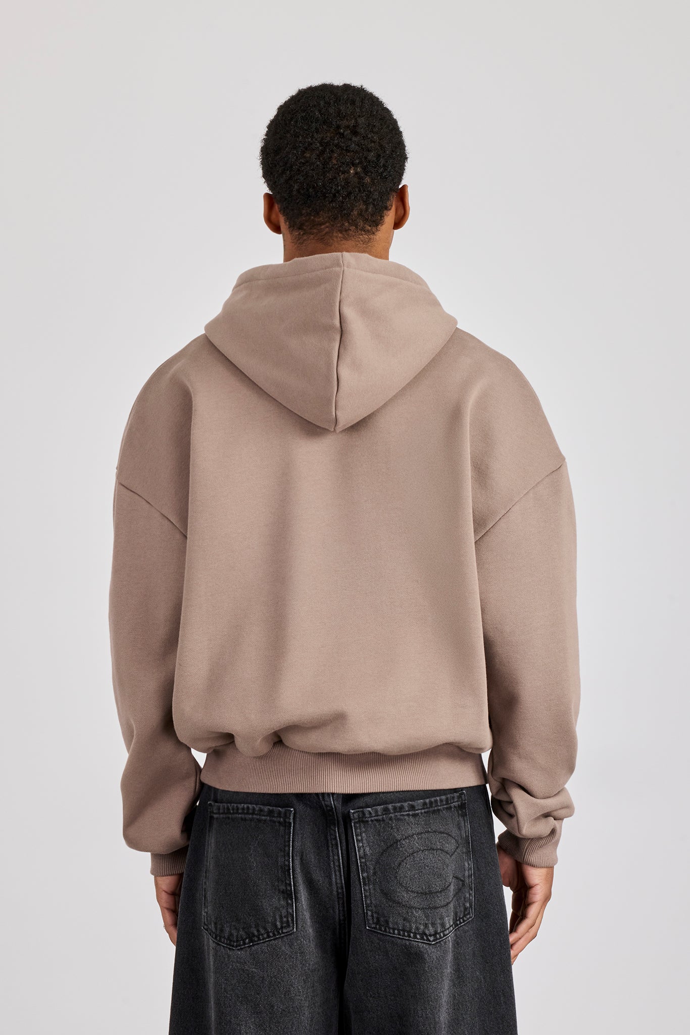 Cernucci Stacked Boxy Hoodie - Taupe