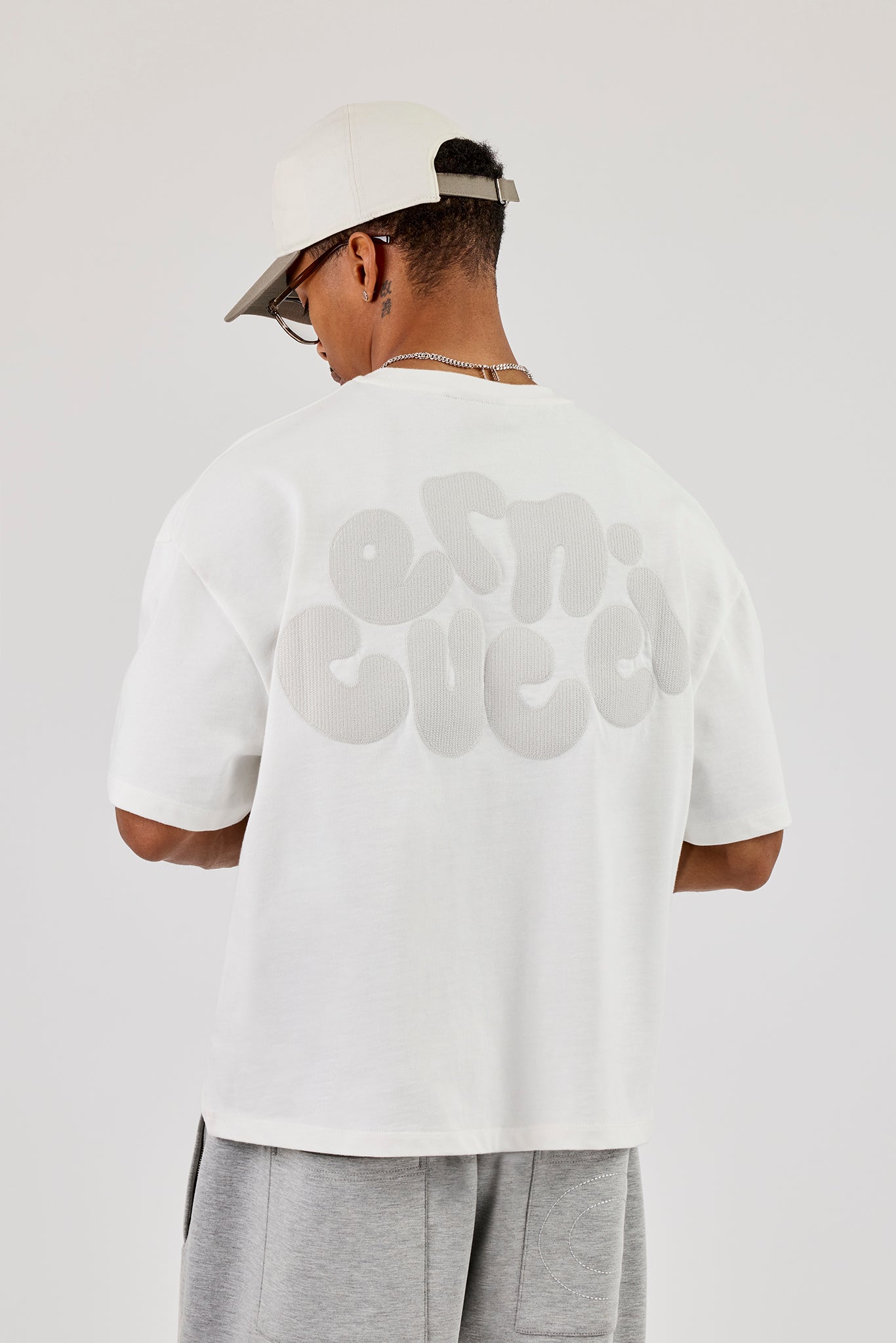 Cernucci Chain Stitch Boxy T-Shirt - Off White