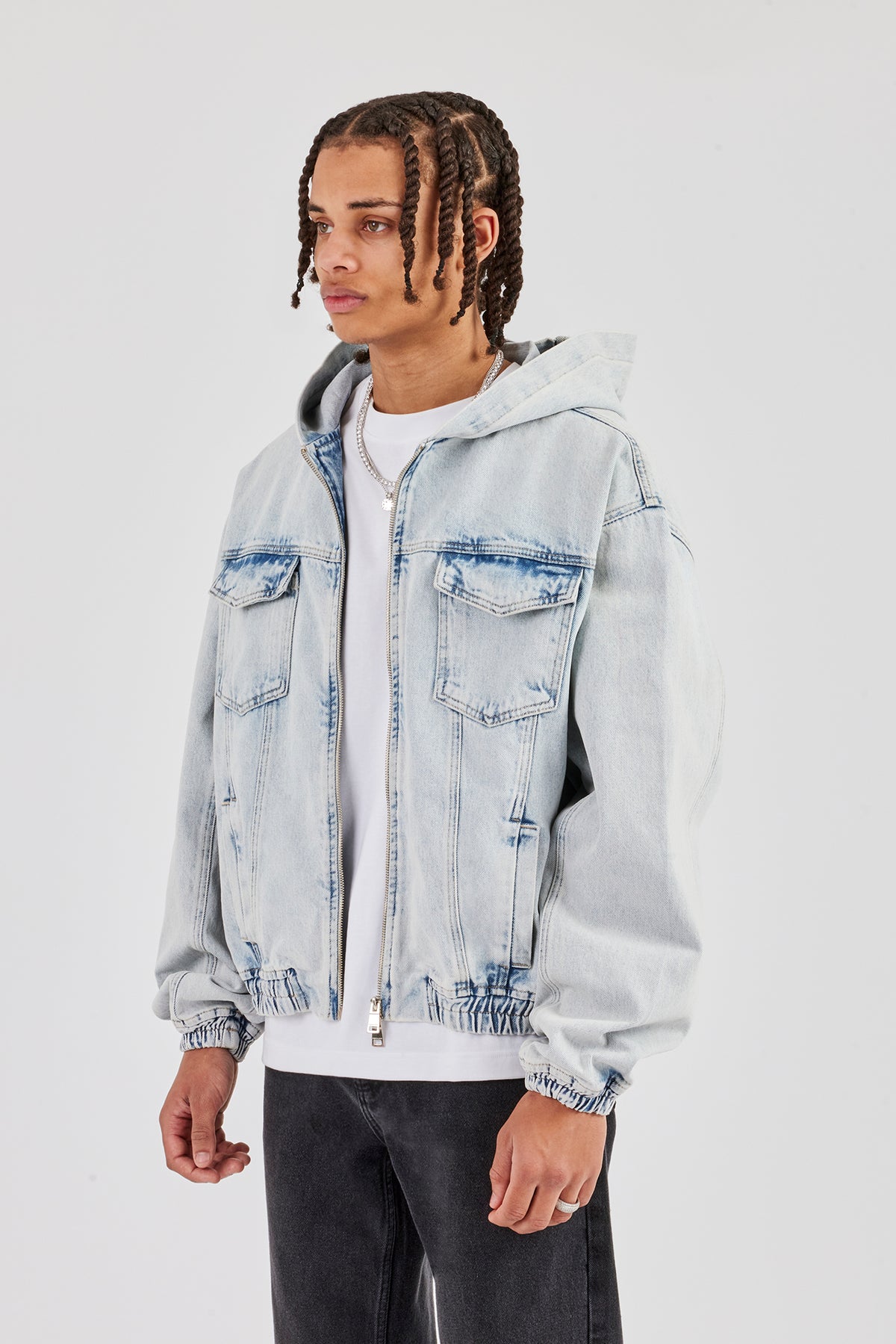 Hoodie Inside Denim Jacket True Religion UO Exclusive Denim Hooded 
