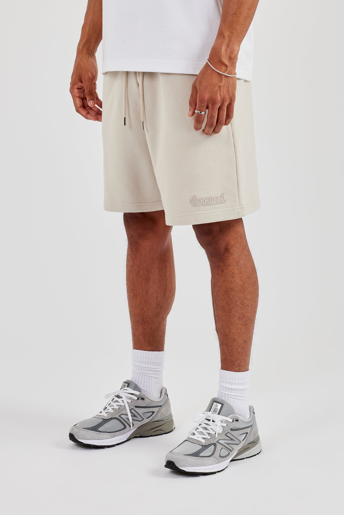 Washed Relaxed Embroidered short - Washed Stone