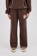 Distressed 86 Wide Leg Jogger - Chocolate
