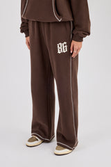 Distressed 86 Wide Leg Jogger - Chocolate