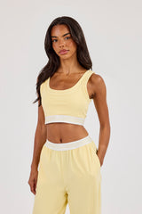 Double Layer Crop Top - Butter Yellow