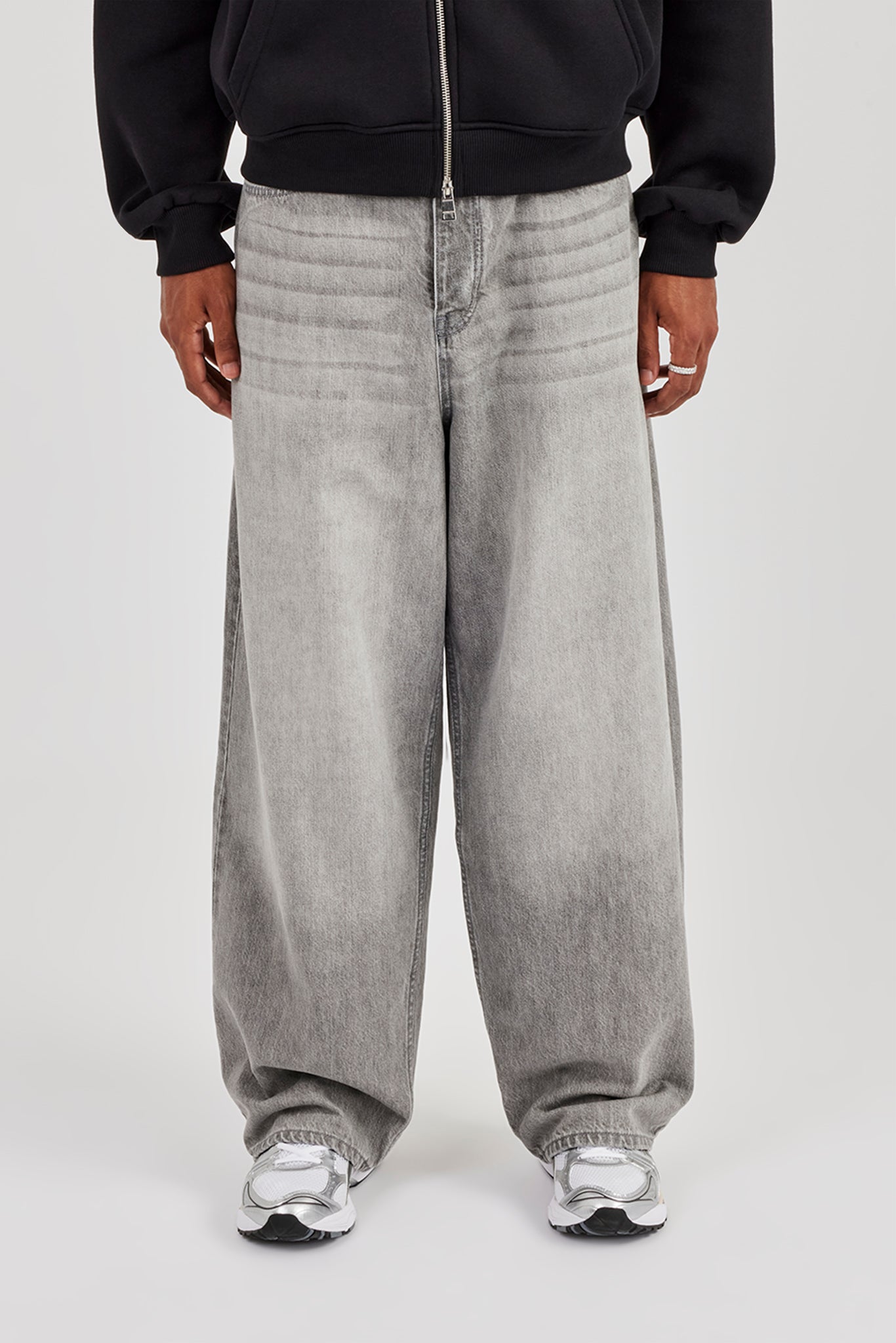 Super Baggy Jeans – Graue Waschung