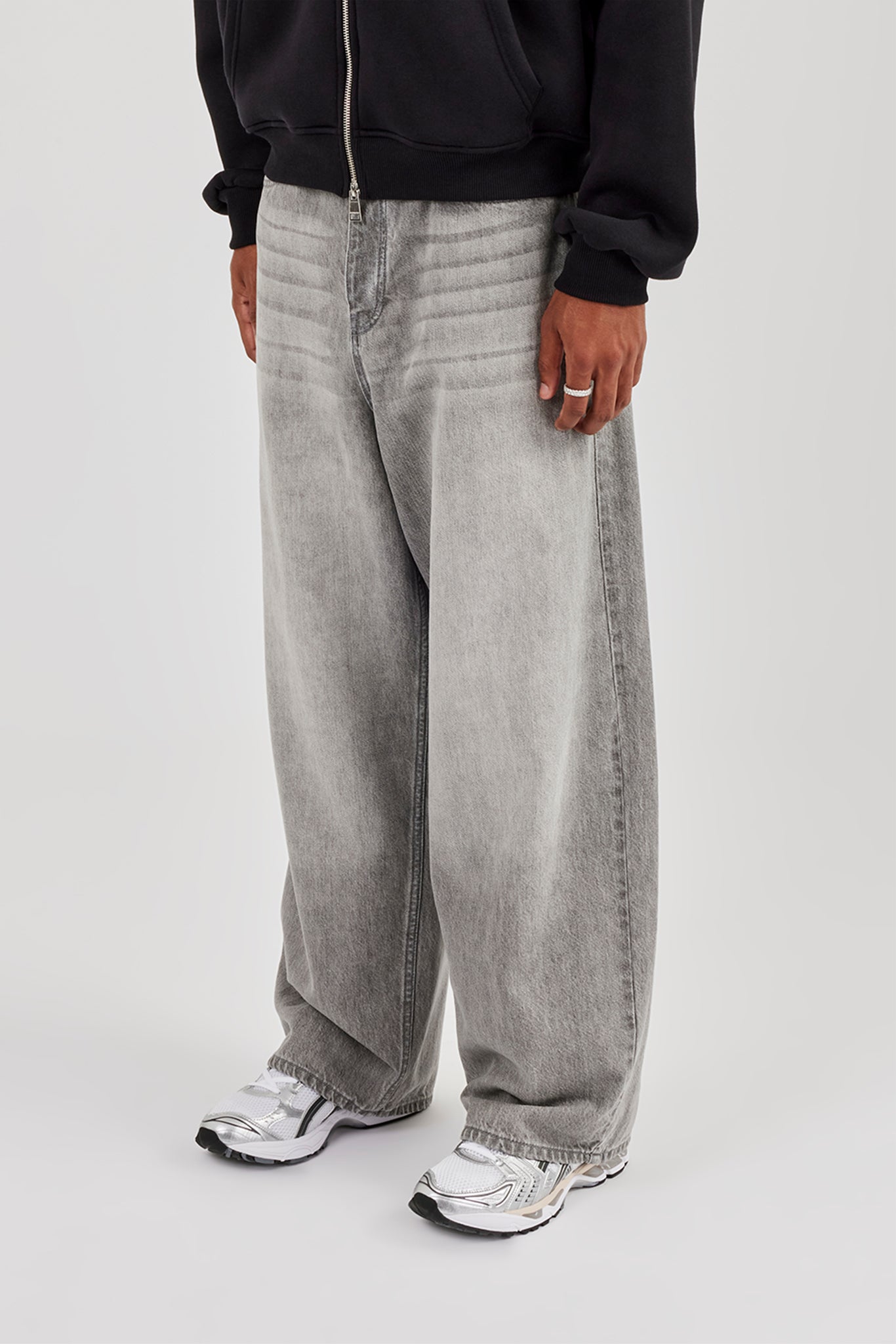 Super Baggy Jeans – Graue Waschung