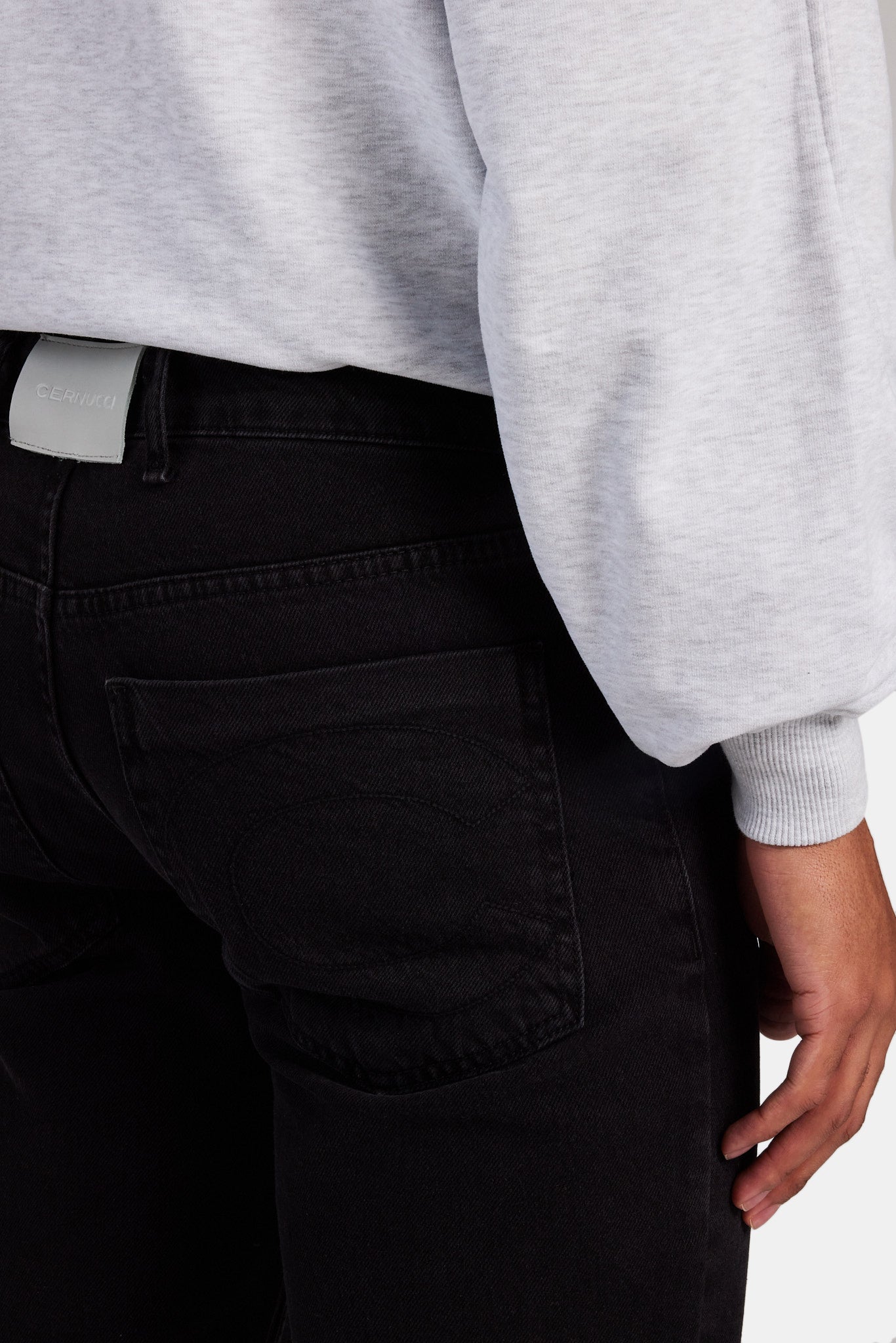 Slim Fit Flare Jeans mit C - Verwaschenes Schwarz