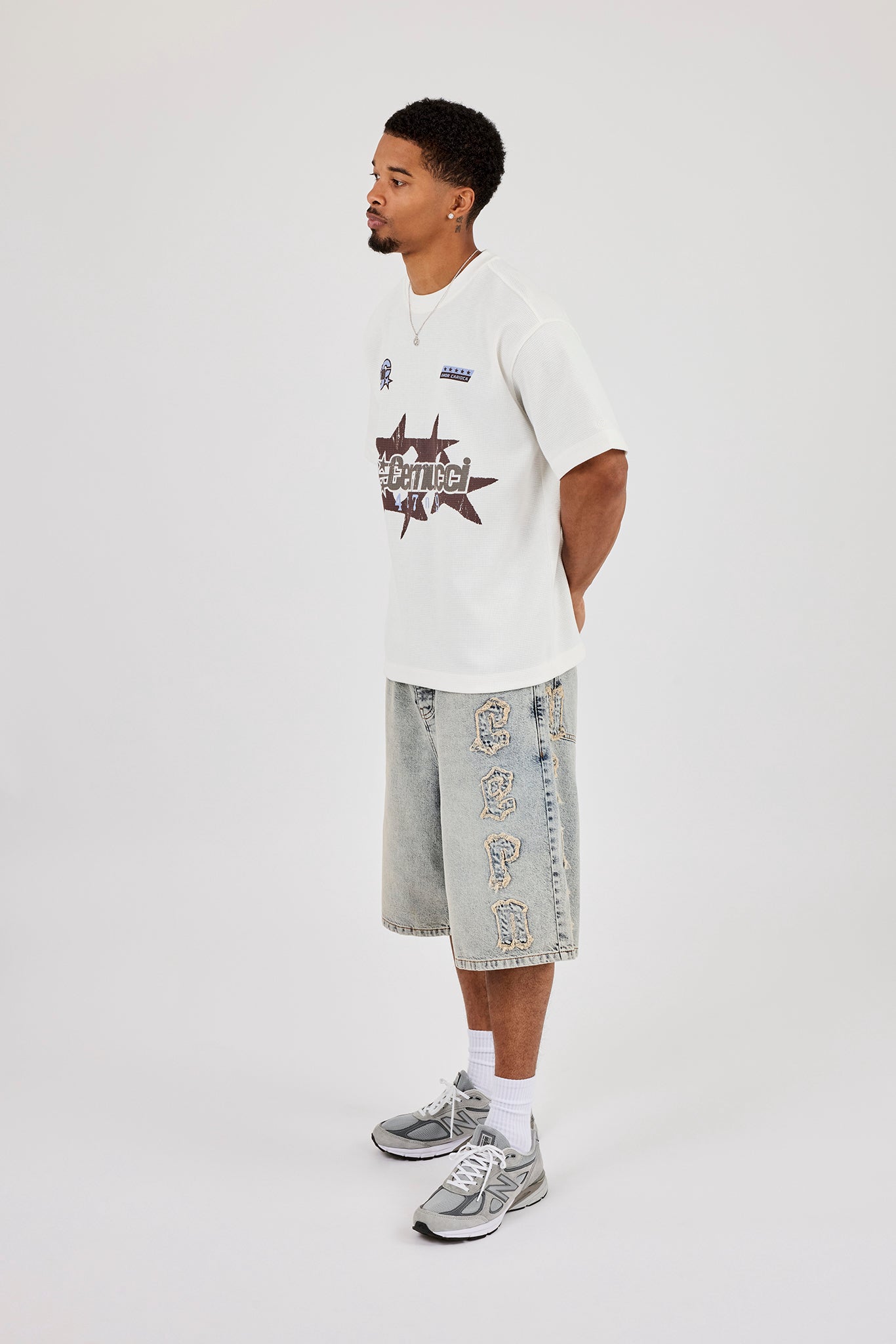 Logo Applique Denim Jorts - Antique Wash