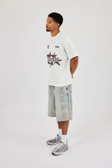 Logo Applique Denim Jorts - Antique Wash