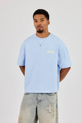 Boxy Carioca Palm Graphic T-Shirt - Blue