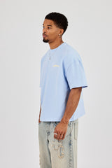 Boxy Carioca Palm Graphic T-Shirt - Blue