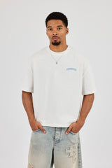 Boxy Carioca Palm Graphic Slub T-Shirt - White