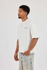 Boxy Carioca Palm Graphic Slub T-Shirt - White