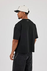 Boxy Fit T-Shirt With Micro Branding - Black